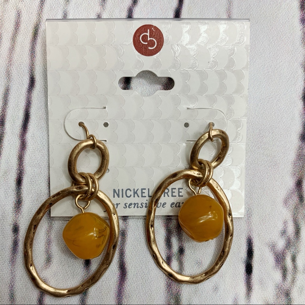 Brushed GoldCopper Drop Earrings Nickel Free Nwt 10$